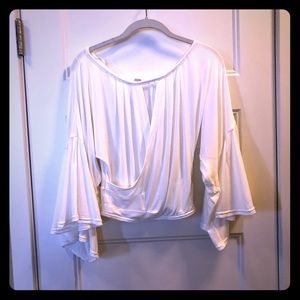 Free People Crossover Bell Sleeve Top